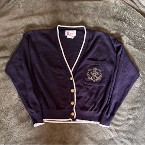 Vintage Prophecy Petites Navy Cardigan Size PM Made in USA